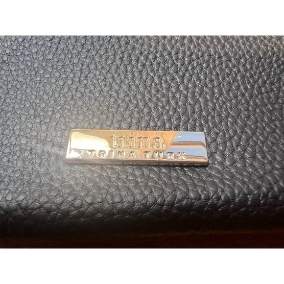 Trina Turk Black Wristlet Wallet Matching Keychain Cardholder Set Faux Leather - Picture 5 of 9